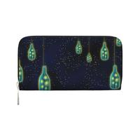 SKKNT Belle bouteille de sous le ciel nocturne imprimé spacieux tendance portefeuille en cuir pour femme pochette pour une utilisation décontractée et de voyage, noir, One Size, Art