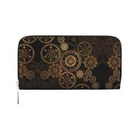 SKKNT Gears Clock Portefeuille à main en cuir pour femme Imprimé siècle Bronze, noir, One Size, Art