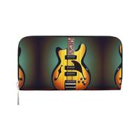 SKKNT Guitare Bass Instrument de Musique Imprimer Spacieux Tendance Cuir Portefeuille Femme Embrayage pour Usage Quotidien et Voyage, Noir, Taille Unique Art, noir, One Size, Art