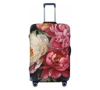 SKKNT Housse de protection pour valise de jardin, motif pivoine, lavable, élastique, anti-rayures, noir, Small