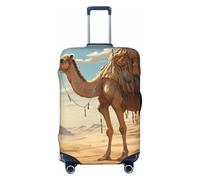 SKKNT Housse de protection pour valise, lavable, motif sable du désert, motif chameau, élastique, anti-rayures, noir, Small