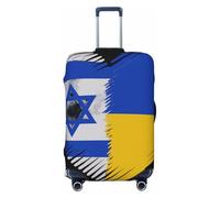 SKKNT Israël et l'Ukraine Housse de valise lavable avec impression personnalisée Protection de voyage élastique anti-rayures, noir, Small