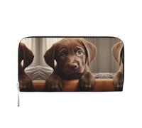 SKKNT Joli labrador Dog 1 imprimé spacieux et tendance portefeuille en cuir pour femme pour une utilisation décontractée et voyage, noir, One Size, Art
