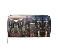 SKKNT New York Fashion City Print Spacieux Portefeuille tendance en cuir pour femme Pochette pour une utilisation décontractée et de voyage, noir, taille unique, art, Noir, One Size, Art