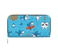 SKKNT Portefeuille à main en cuir avec imprimé baleine sous-marine pour femme pour une utilisation décontractée et de voyage, noir, One Size, Art