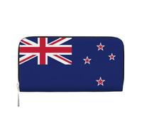 SKKNT Portefeuille à main en cuir avec imprimé drapeau de la Nouvelle-Zélande pour femme pour une utilisation décontractée et de voyage, noir, One Size, Art