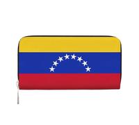 SKKNT Portefeuille à main en cuir avec imprimé drapeau du Venezuela pour femme pour une utilisation décontractée et de voyage, noir, One Size, Art