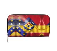 SKKNT Portefeuille à main en cuir avec imprimé drapeau du Venezuela pour femme pour une utilisation décontractée et de voyage, noir, One Size, Art