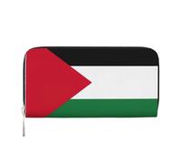 SKKNT Portefeuille à main en cuir avec imprimé drapeau palestinien pour femme pour une utilisation décontractée et de voyage, noir, One Size, Art