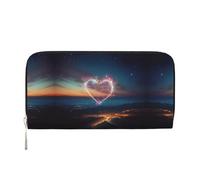 SKKNT Portefeuille à main en cuir avec imprimé étoile filante et cœur pour femme pour une utilisation décontractée et de voyage, noir, One Size, Art