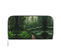 SKKNT Portefeuille à main en cuir avec imprimé forêt tropicale tropicale pour femme pour une utilisation décontractée et de voyage, noir, One Size, Art