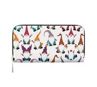 SKKNT Portefeuille de Noël en cuir avec imprimé gnomes amusants pour femme pour une utilisation décontractée et en voyage, noir, One Size, Art