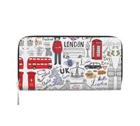 SKKNT Portefeuille en cuir avec imprimé « I Love London » - Pour femme - Pour une utilisation décontractée et en voyage, noir, One Size, Art