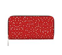 SKKNT Portefeuille en cuir pour femme avec imprimé à pois rouges et blancs pour une utilisation décontractée et en voyage, noir, One Size, Art