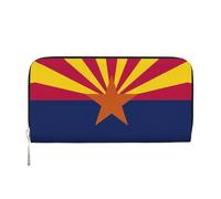 SKKNT Portefeuille en cuir pour femme avec imprimé drapeau de l'État de l'Arizona pour une utilisation décontractée et de voyage, noir, One Size, Art
