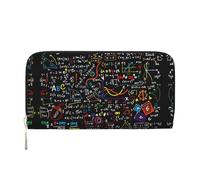 SKKNT Portefeuille en cuir pour femme avec imprimé formule mathématique pour une utilisation décontractée et en voyage, noir, One Size, Art