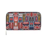 SKKNT Portefeuille en cuir pour femme avec imprimé symboles de l'Angleterre pour une utilisation décontractée et de voyage, noir, One Size, Art