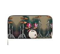 SKKNT Portefeuille tendance en cuir imprimé jazz pour femme pour une utilisation décontractée et en voyage, noir, One Size, Art