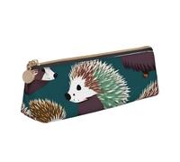 SKKNT Trousse de maquillage avec motif de hérissons - Grande capacité - Design triangulaire - Fermeture éclair - Pour outils d'écriture