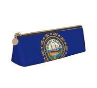 SKKNT Trousse de maquillage grande capacité avec fermeture éclair Motif drapeau de l'État du New Hampshire