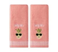 SKL Home by Saturday Knight Ltd. Lot de 2 essuie-Mains Motif Ananas Rose Corail