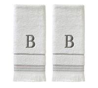 SKL Home Ensemble de Serviettes de Toilette, B, Coton, Blanc, 40,6 x 66 cm