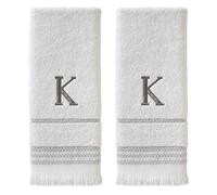 SKL Home Ensemble de Serviettes de Toilette, K, Coton, Blanc, 40,6 x 66 cm