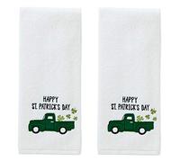 SKL Home Ensemble de Serviettes de Toilette pour la Saint-Patrick, 38,1 x 66 cm, Blanc