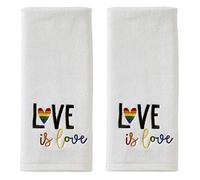 SKL Home Ensemble de Serviettes en Coton, Love is Love, 63,5 x 40,6 cm
