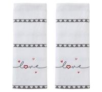 SKL Home Heart in Love Lot de 2 Serviettes essuie-Mains
