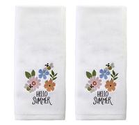 SKL Home Hello Summer Bee 3D Lot de 2 Serviettes essuie-Mains