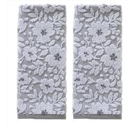 SKL Home Lot de 2 essuie-Mains Jacquard à Motif Floral, Gris