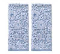 SKL Home Lot de 2 essuie-Mains Jacquard Floral Bleu Ciel