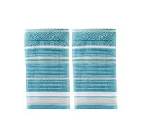 SKL Home by Saturday Knight Ltd. Seabrook Stripe Lot de 2 essuie-Mains Bleu Sarcelle