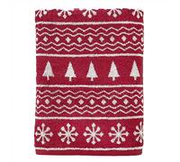 SKL Home Serviette de Bain Winter Fair Isle Rouge