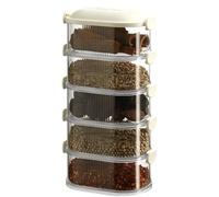 SKLIQMMV Boîte de Rangement for épices et légumes, 1/2/3/4 Couches, for réfrigérateur, bac à, boîte Lunch Camping, Grille qualité Alimentaire, for la Cuisine Domicile(White 5 Layer)