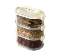 SKLIQMMV Boîte de Rangement for épices et légumes, 1/2/3/4 Couches, for réfrigérateur, bac à, boîte Lunch Camping, Grille qualité Alimentaire, for la Cuisine Domicile(White 4 Layer)