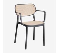 SKLUM Chaise de Salle à Manger empilable avec accoudoirs Omara Gris Graphite