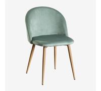 SKLUM Chaise de Salle à Manger en Velours Kana Bois Naturel Vert Sapin