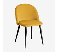 SKLUM Chaise de Salle à Manger en Velours Kana Noir Moutarde