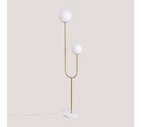 SKLUM Lampadaire en Fer, marbre et Deux Boules de Verre Niama -