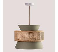 Lampe Suspendue En Rotin Yereh Vert Kaki Vert