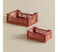 SKLUM Lot de 2 boîtes en Plastique Pliables et empilables Doli