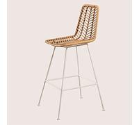 SKLUM Lot de 4 Tabourets Hauts en Rotin Synthétique Gouda Naturel Naturel Blanc ↑75 cm