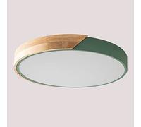 Plafonnier Led Jan Celadón - Madera Natural Ø40 Cm Bleu