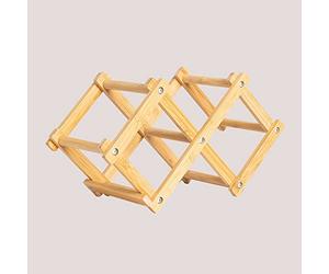 SKLUM Porte-Bouteilles Pliable pour 3 Bouteilles en Bambou Pascal Naturel