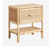 Table De Chevet En Rotin Yivisc Bois Naturel