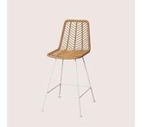 SKLUM Tabouret Haut en Rotin Synthétique Naturel Gouda Naturel Blanc ↑65 cm
