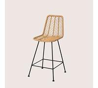 SKLUM Tabouret Haut en Rotin Synthétique Naturel Gouda Naturel Noir ↑65 cm