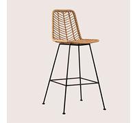 SKLUM Tabouret Haut en Rotin Synthétique Naturel Gouda Naturel Noir ↑75 cm